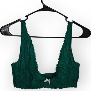 Heidi Klum Intimates Women's Dreamtime Lace Plunge Bra Emerald Green size 34E